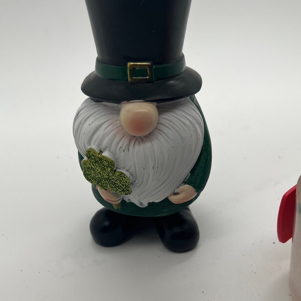 Festive Gnome Figurine with Green and Black Accents